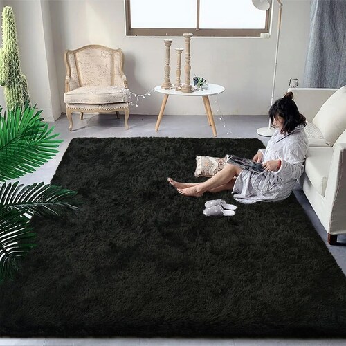Alfombra De Sala De Estar Suave Y Afelpada De 160 X 230 Cm