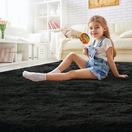 Alfombra De Sala De Estar Suave Y Afelpada De 160 X 230 Cm