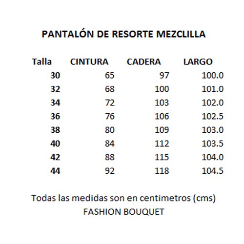 PANTALÓN CON RESORTE EN LA CINTURA DE MEZCLILLA CON BOLSAS FASHION BOUQUET