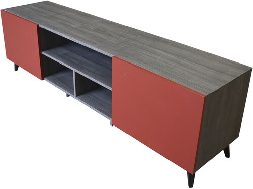  Mueble para TV de 80"Europa  Minimalista e Inteligente Hogare Gris Rojo