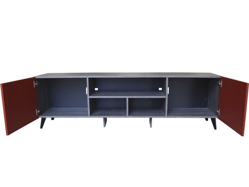  Mueble para TV de 80"Europa  Minimalista e Inteligente Hogare Gris Rojo