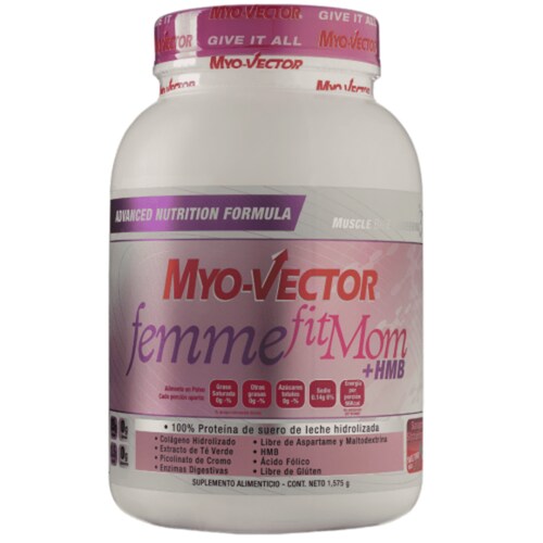 Myo Vector, Femme Fit Mom, Chocolate, HMB, Libre de Gluten, Ácido fólico, Colágeno Hidrolizado, Libre de aspartame y maltodextrina, 50 Servicios.
