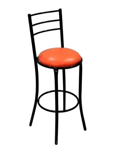 Paquete De 4 Bancos Zion Naranja Negro Barra Bar Desayunador Restaurante Lounge
