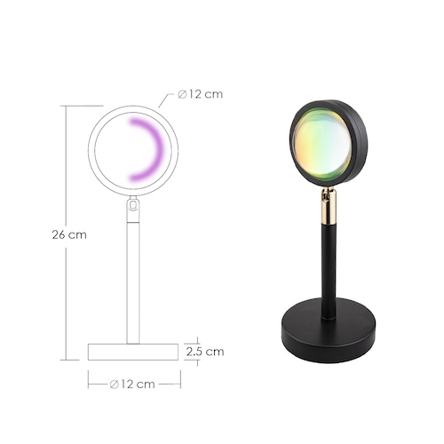 Lampara de ambiente  luces led 180 sunset rojo