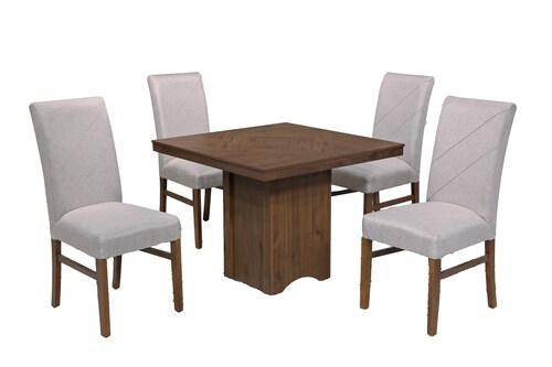 Antecomedor 4 Sillas Fatima Nogal - Kessa.