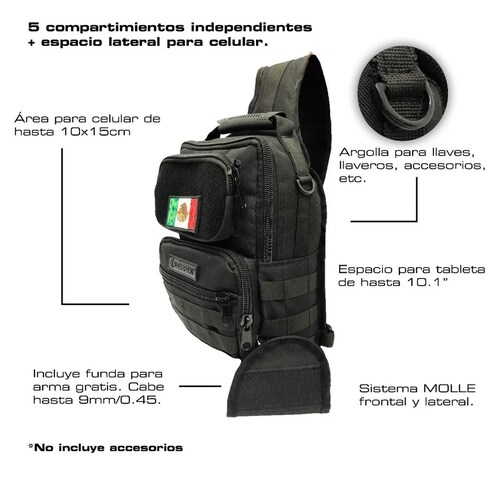 Pechera Tactica Kampak Ag01 Super Amplia Con funda P/arma 