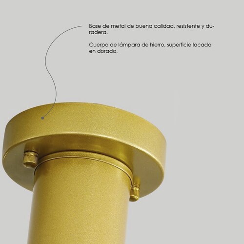 Lampara de techo estilo industrial hierro forjado minimalista gold 6 luces