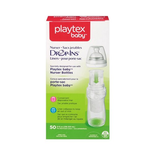 Playtex Baby 50 Bolsas Para Biberón Drop Ins Liners 8-10 Oz