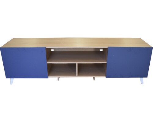  Mueble para TV de 80" Europa  Practico e Inteligente  Hogare Roble Azul