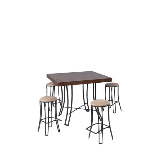 Desayunador 4 Bancos Luna Nogal - Kessa.