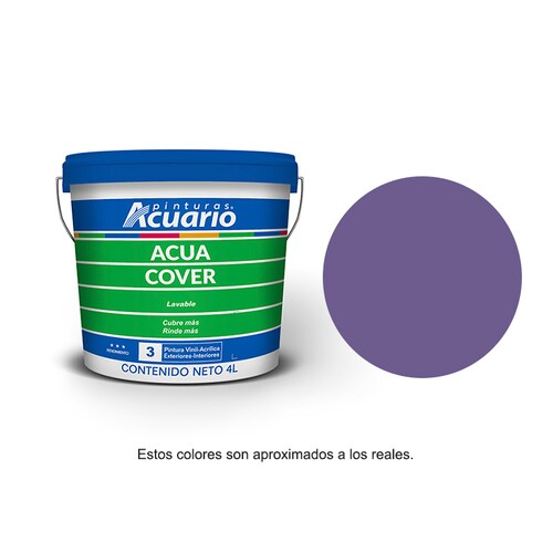 Pintura Acuario Acua Cover Galón 4L Color Violeta VA92640