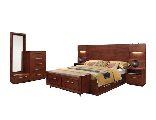 Recamara King Size 5 Piezas Tande Nogal - Kessa