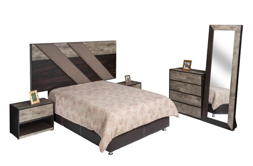 Recamara King Size 5 Piezas Iriom Chocolate - Kessa.