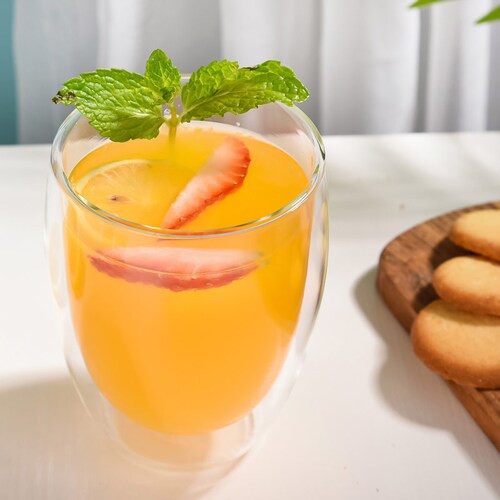 Vasos de Vidrio con Doble Pared de Cristal para Café 4 Pz 360ml Redlemon