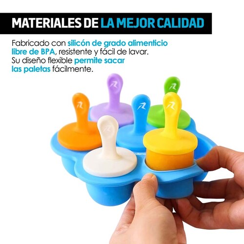 Molde para Paletas de Hielo para Bebé y Niño Silicona Flexible Redlemon