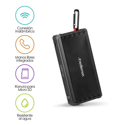 Bocina Bluetooth De Uso Rudo Contra Agua Batería 24hrs Redlemon