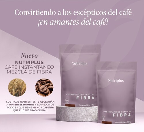 Café de Fibra Nutriplus by Farmasi Vegano Energía Digestión 