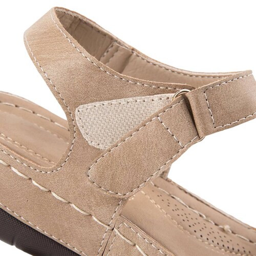 Kit de 2 pares de sandalias confort Shosh para mujer, colores negro y beige, mod. 829470