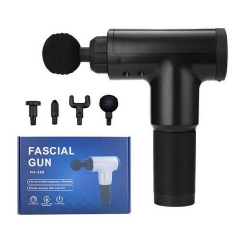 Pistola Masajeadora Muscular Con 4 Cabezales Incluidos Recargable .