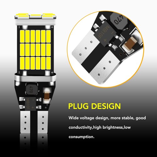 BOMBILLA LED MARCHA REVERSA ATRAS FOCO LED AUTO COCHE MOTO LUZ CONTRA AGUA BLANCO T15 921 FARO