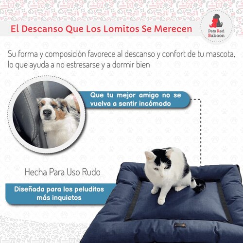 Camita Para Perro Colchón Mascota Extra Grande Marca Pets Red Baboon Modelo Roni