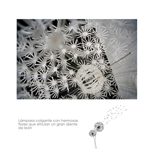 Lampara de techo colgante diente de león lampara decorativa de araña 80 cm de diámetro