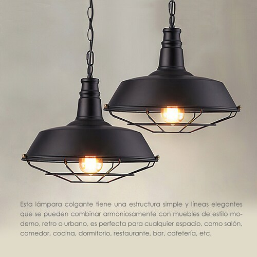 Lampara de techo colgante de aluminio decorativa para plantas moderno y minimalista (no incluye planta)