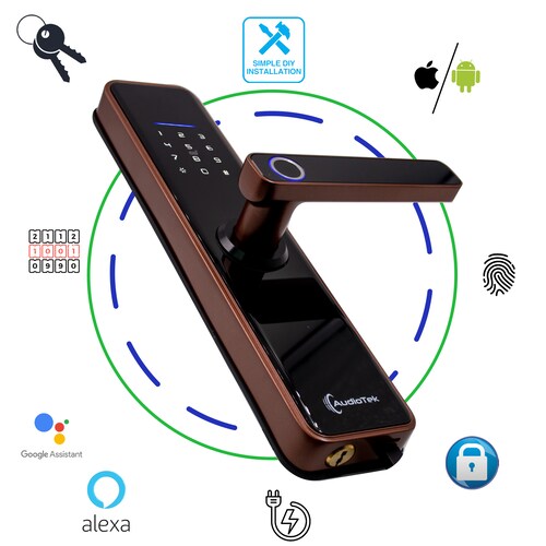 Cerradura Biometrica Smart Con Camara Conexión Alexa Y Google