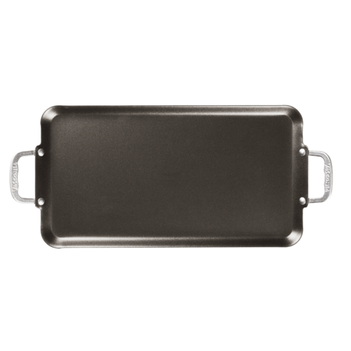 Plancha recta doble quemador Vasconia Básicos de Aluminio Color Gris con Duraflon de Alto Rendimiento