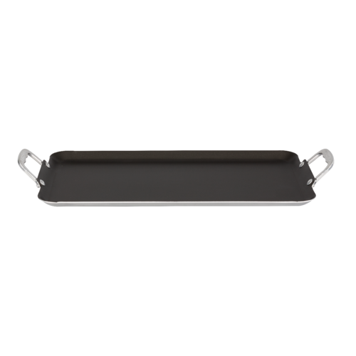 Plancha recta doble quemador Vasconia Básicos de Aluminio Color Gris con Duraflon de Alto Rendimiento
