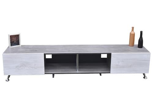  Mueble para TV de  77" London 1.80 mts  Elegante y Minimalista Hogare Gris Blanco 