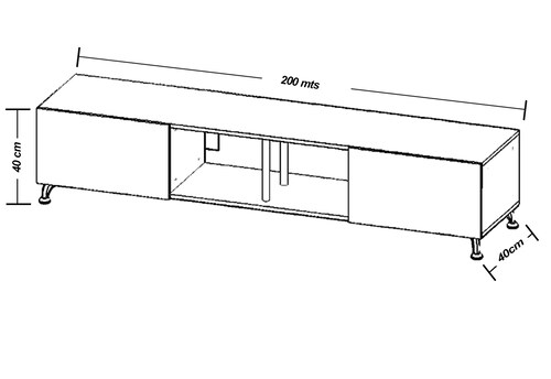  Mueble para TV de 90" London 200 mts Minimalista y Practico Hogare Blanco Nórdico