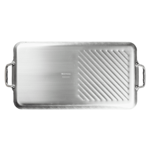 Parrilla doble quemador con grill Vasconia Básicos de Aluminio Color Plata con Duraflon PLUS