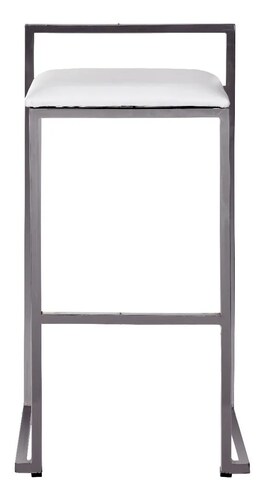 Paquete De 4 Bancos Cubo Cromado-Blanco Barra Bar Lounge Eventos Salón Fiesta