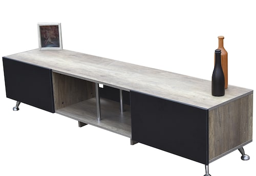  Mueble para TV de 90" London 2 mts  Moderno y Practico Hogare Rustik wood Negro 