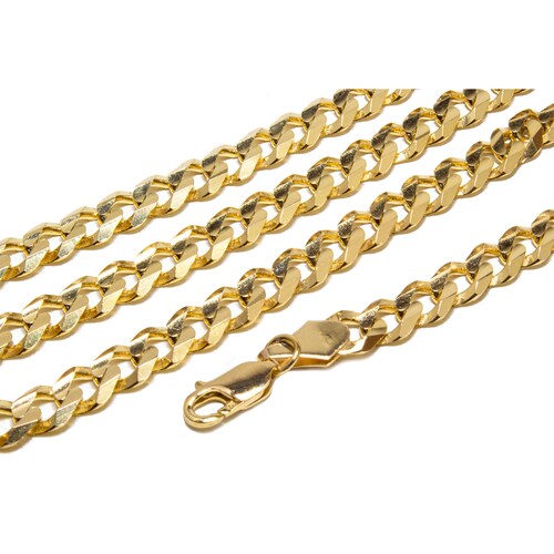 Cadena Tejido Barbado/cubano Oro 14 Kilates 60 Centímetros..