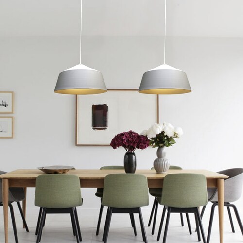 Lampara de techo colgante decorativa estilo nórdico 42 cm de diámetro Blanco con dorado