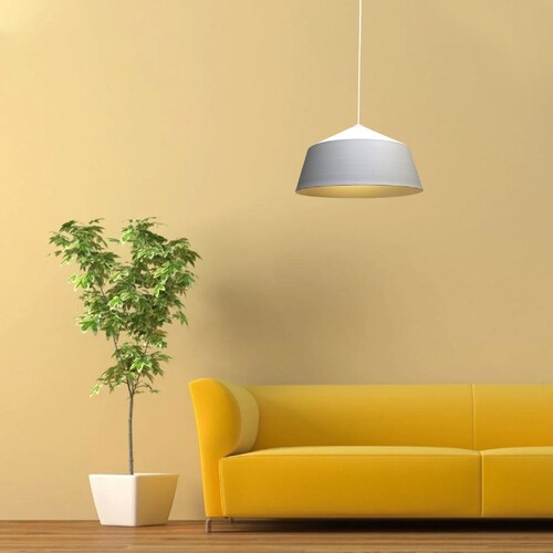 Lampara de techo colgante decorativa estilo nórdico 42 cm de diámetro Blanco con dorado