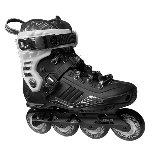 Patines En Negro con Blanco semiprofesionales para Slalom.