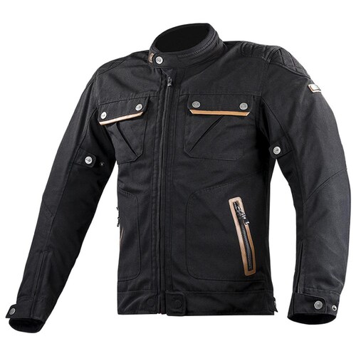 CHAMARRA LS2 BULLET CASUAL NEGRA  PARA MOTO CON PROTECCIONES CAFE RACER