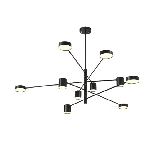 Lampara de techo estilo industrial hierro forjado negro lampara downlight 10 luces