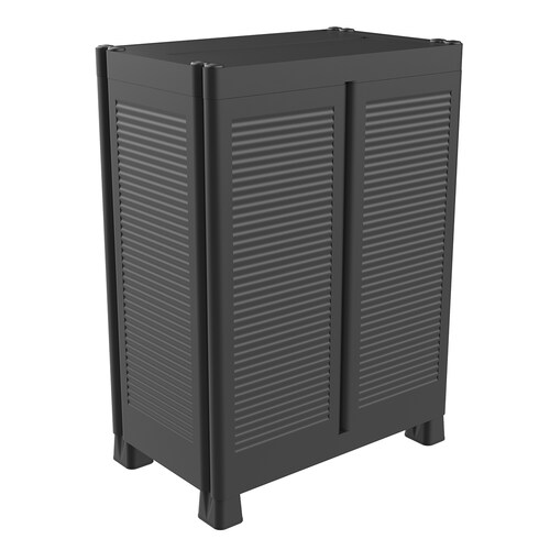 Cómoda Porto Duna Plástico, Negro, 2 Entrepaños
