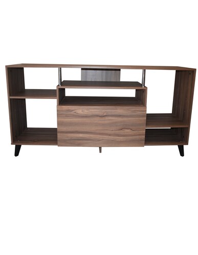 Centro De Entretenimiento Ibiza, Mueble Tv Funcional Hogare, Elegante y funcional Parota 