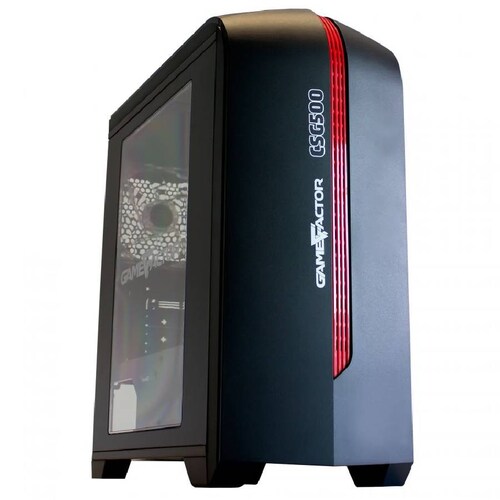 Gabinete Game Factor Csg500 Matx Red,Usb 3.0,1 Vent 120Mm S/Fte