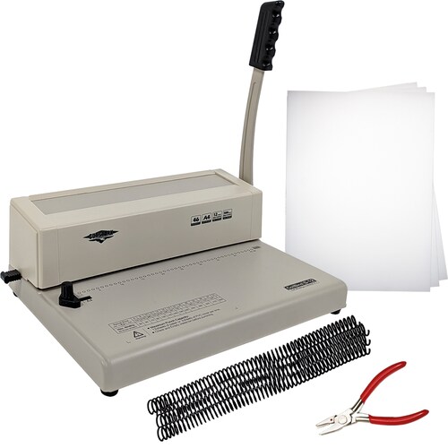  Engargoladora y Perforadora 12 Hojas A4 Arillos Plastico Espirales Pastas Incluidos