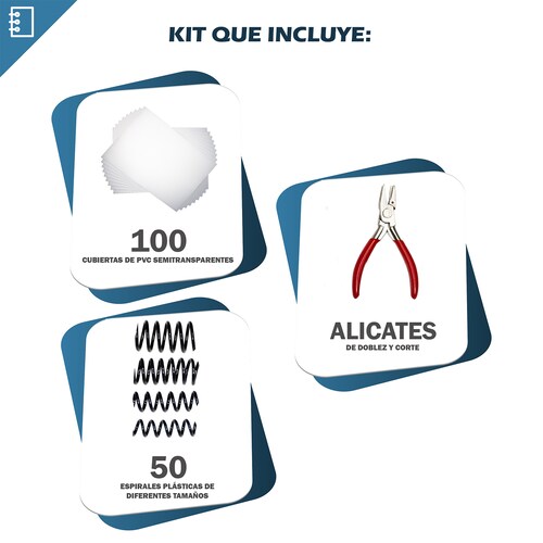  Engargoladora y Perforadora 12 Hojas A4 Arillos Plastico Espirales Pastas Incluidos