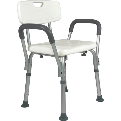 Silla para Baño Ducha Rehabilitacion Respaldo Ajustable Brazos Desmontables Banco Ergonomico