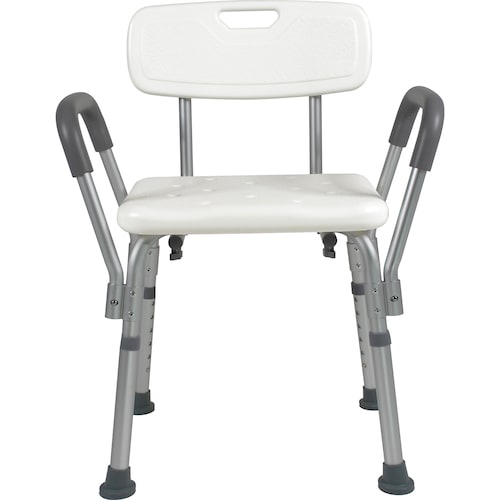 Silla para Baño Ducha Rehabilitacion Respaldo Ajustable Brazos Desmontables Banco Ergonomico