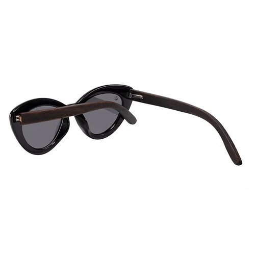 Lentes Gafas de Sol PANDAS para Mujer Dama Polarizados de Madera Ojo de Gato Cat Eye Oscuros UV400 Ajolote Negro