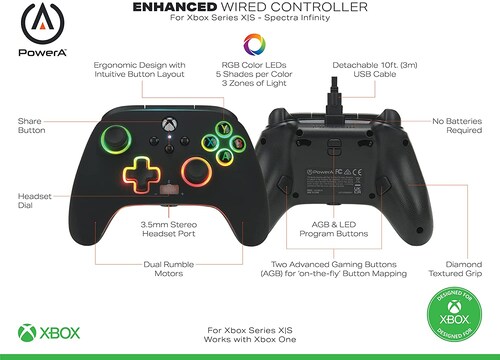 Control Alambrico Power A Xbox Series S (Spectra Infinity)
